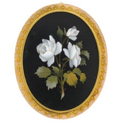 Victorian Pietra Dura Pin and Locket Pendant