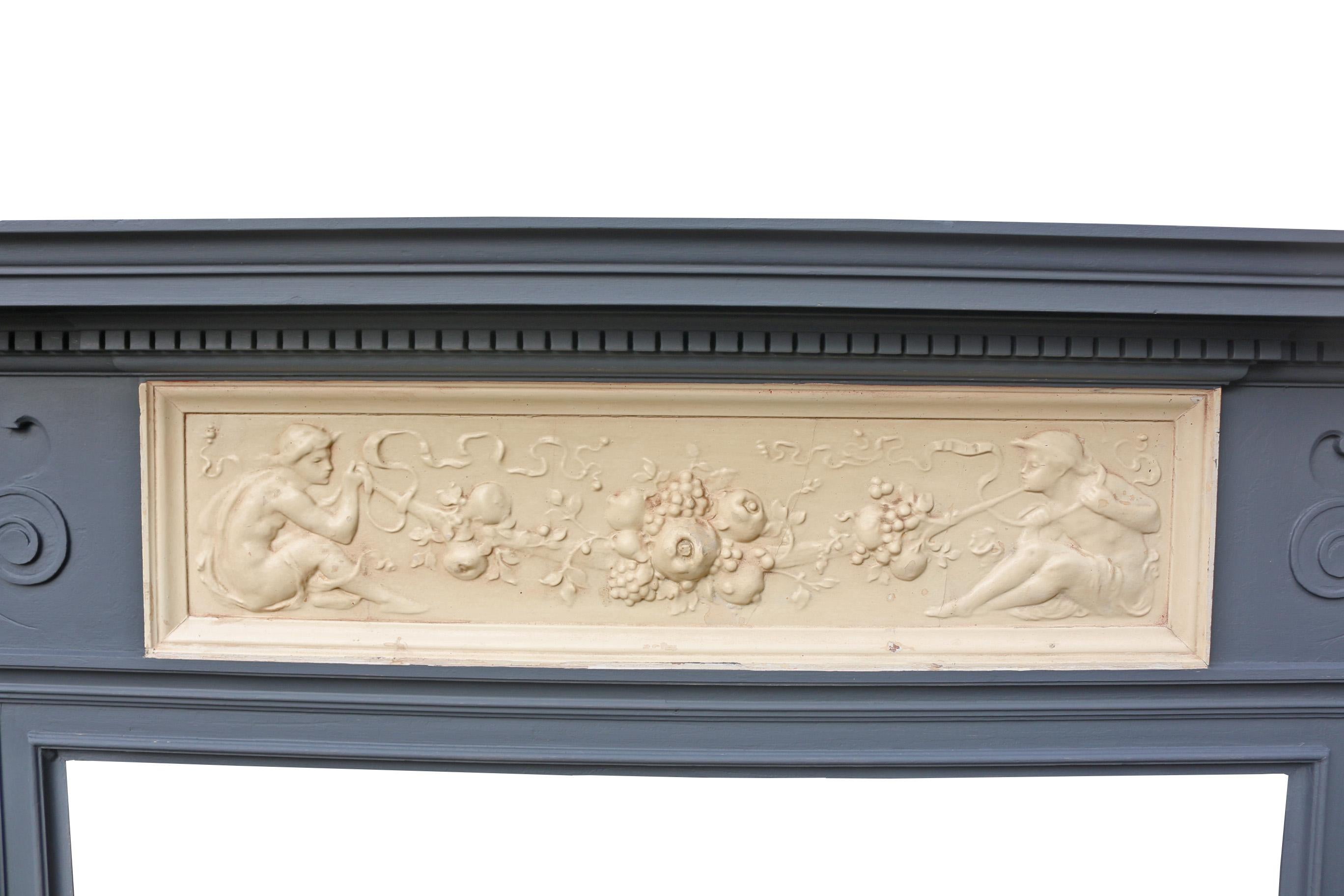 19th Century Victorian Pine and Composition Fire Mantel For Sale