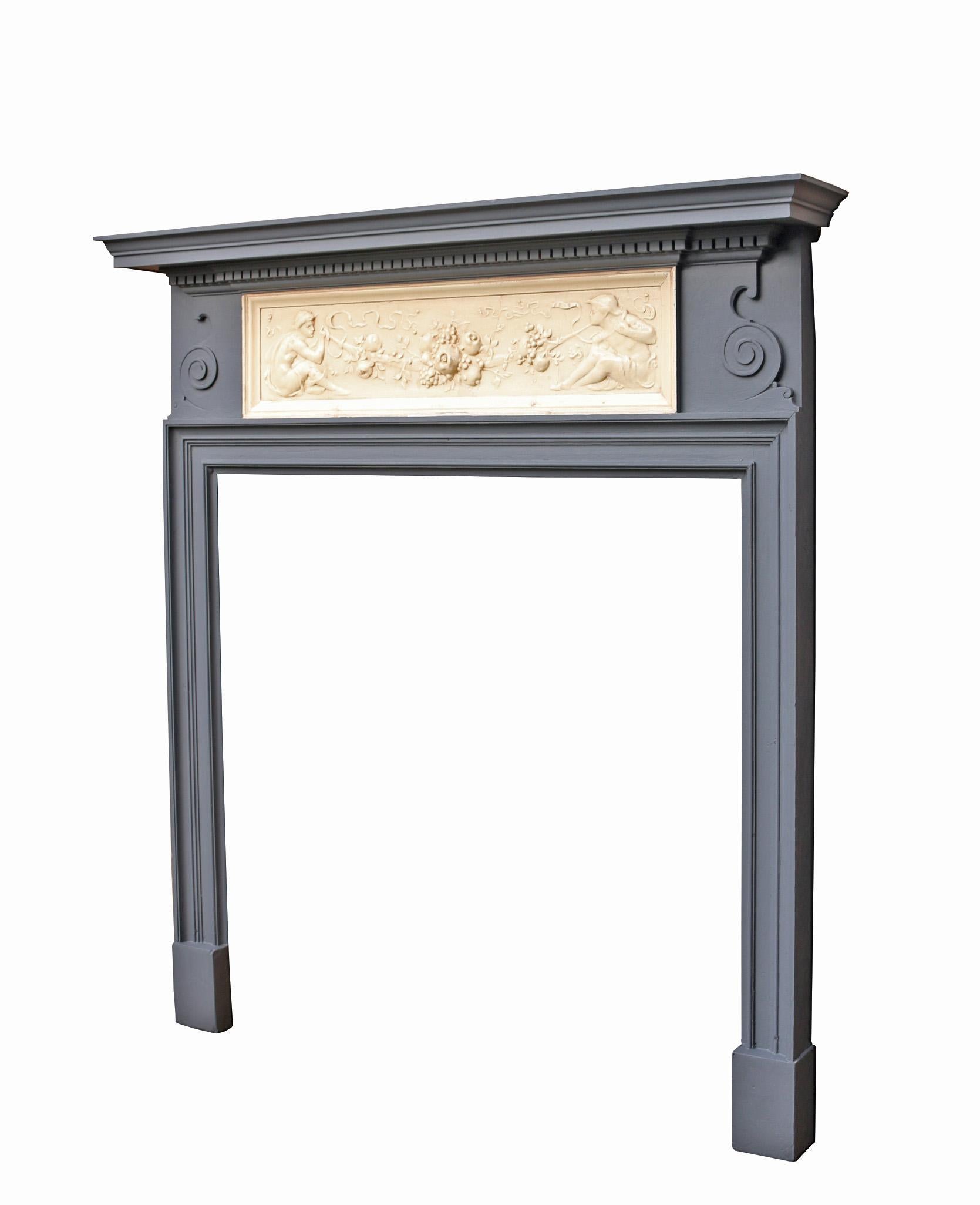 Victorian Pine and Composition Fire Mantel For Sale 1