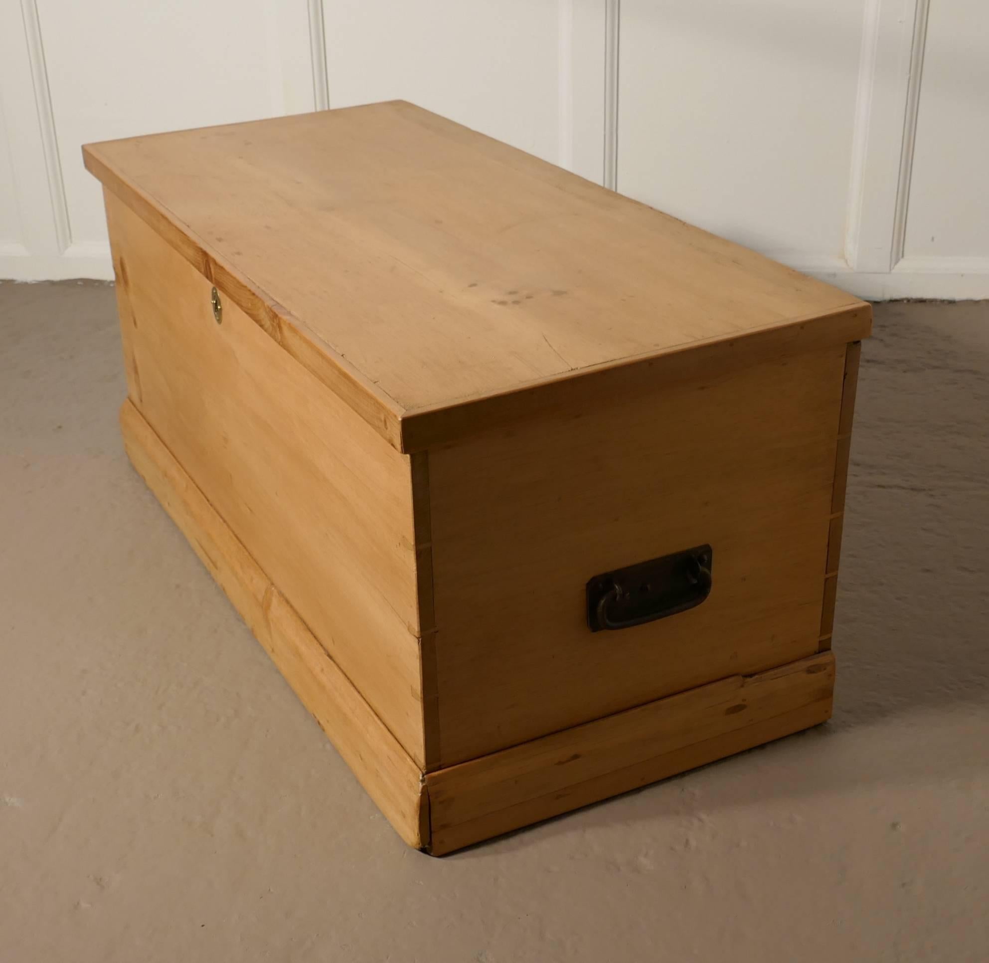 19th Century Victorian Pine Blanket Box, Coffee Table or Shoe Tidy