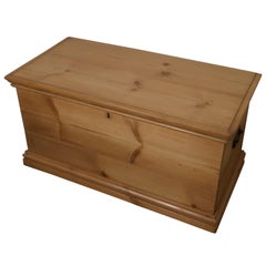 Antique Victorian Pine Blanket Box, Coffee Table or Shoe Tidy