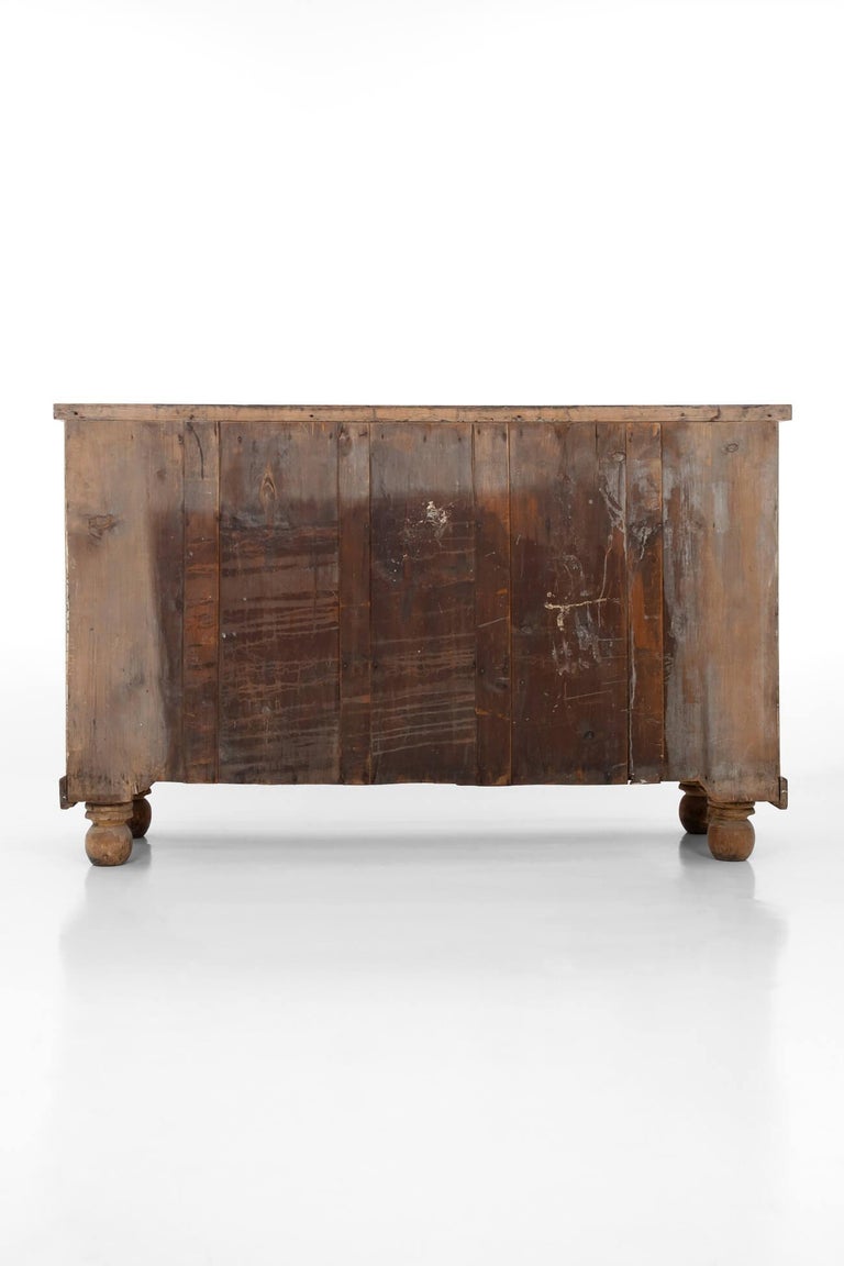 Victorian Pine Dresser Base with Four Ball Feet, circa 1880 For Sale at