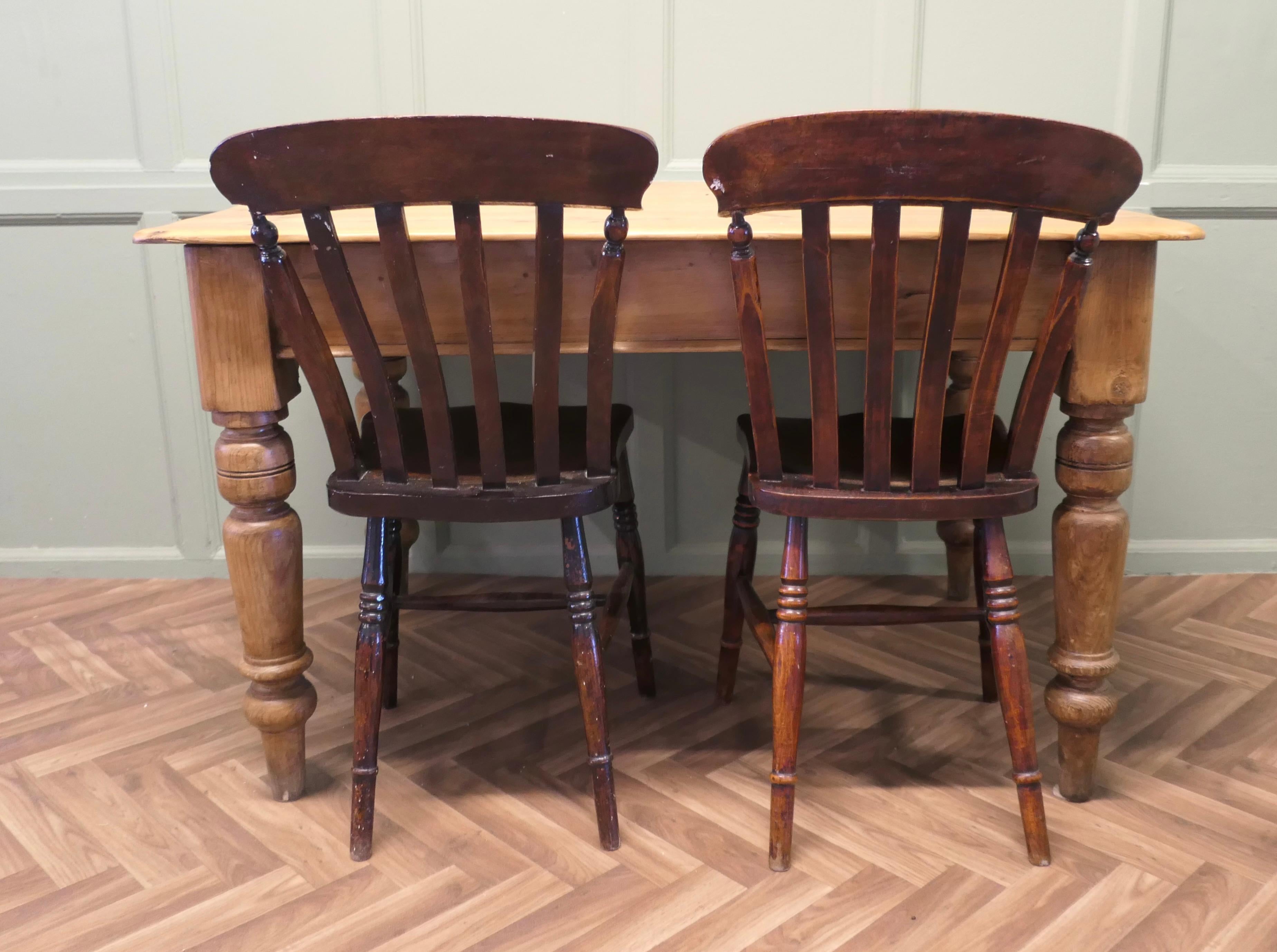 Victorian Pine Farmhouse Kitchen Table For Sale 4
