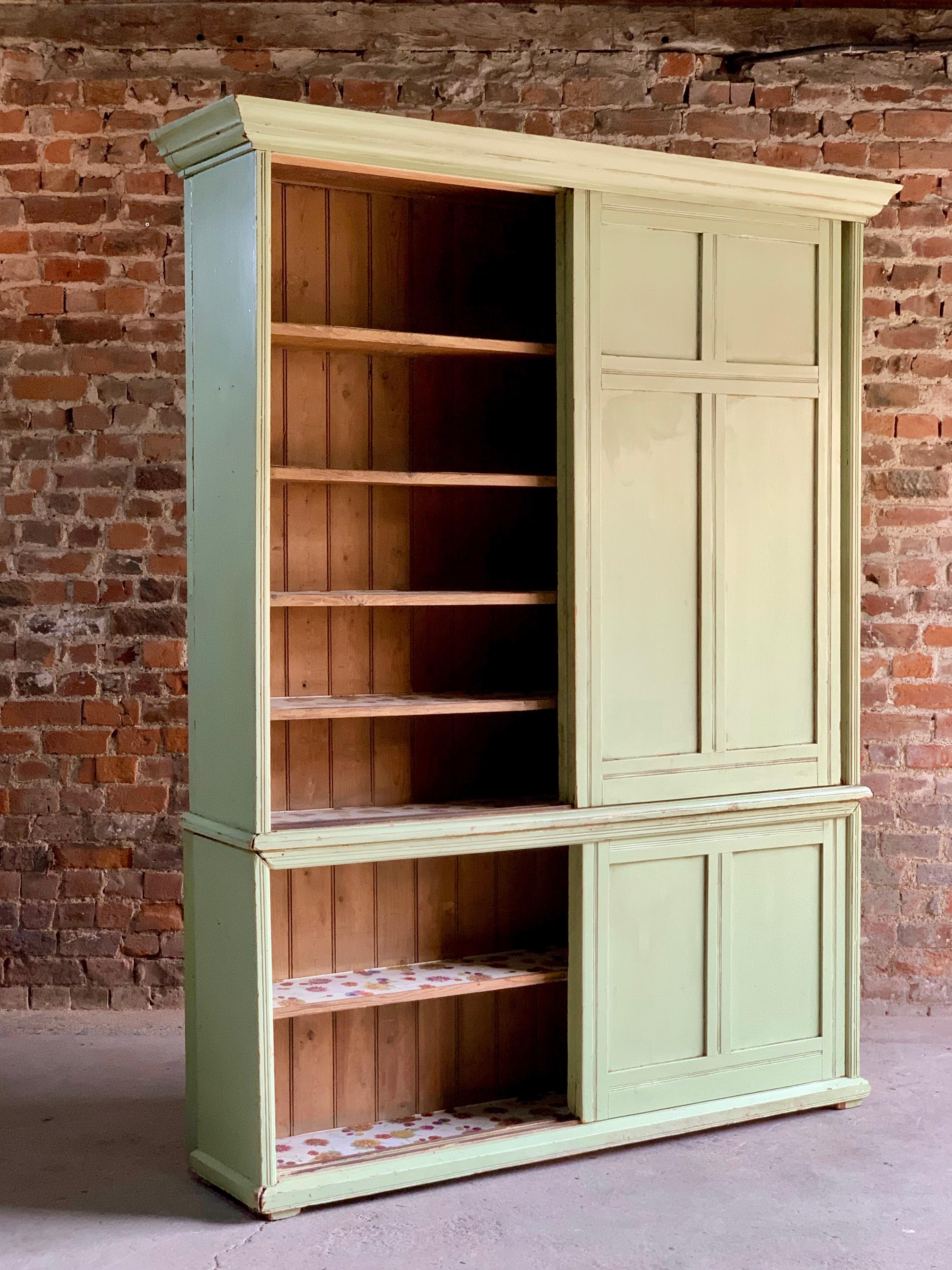 Late 19th Century Victorian Pine Housekeeper’s Cupboard Antique, circa 1890
