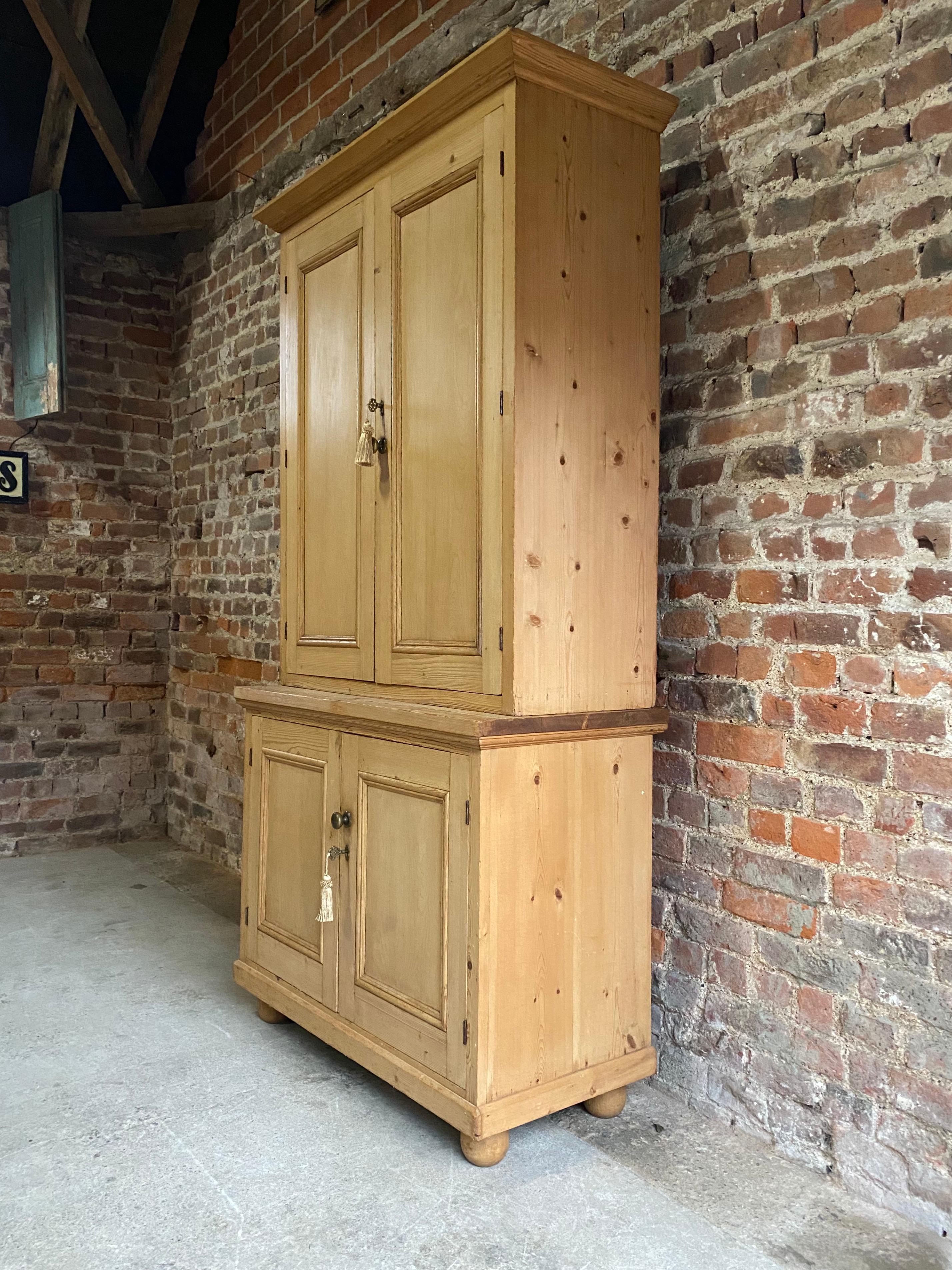 Late 19th Century Victorian Pine Housekeepers Cupboard Pantry Antique, 19th Century, circa 1890 