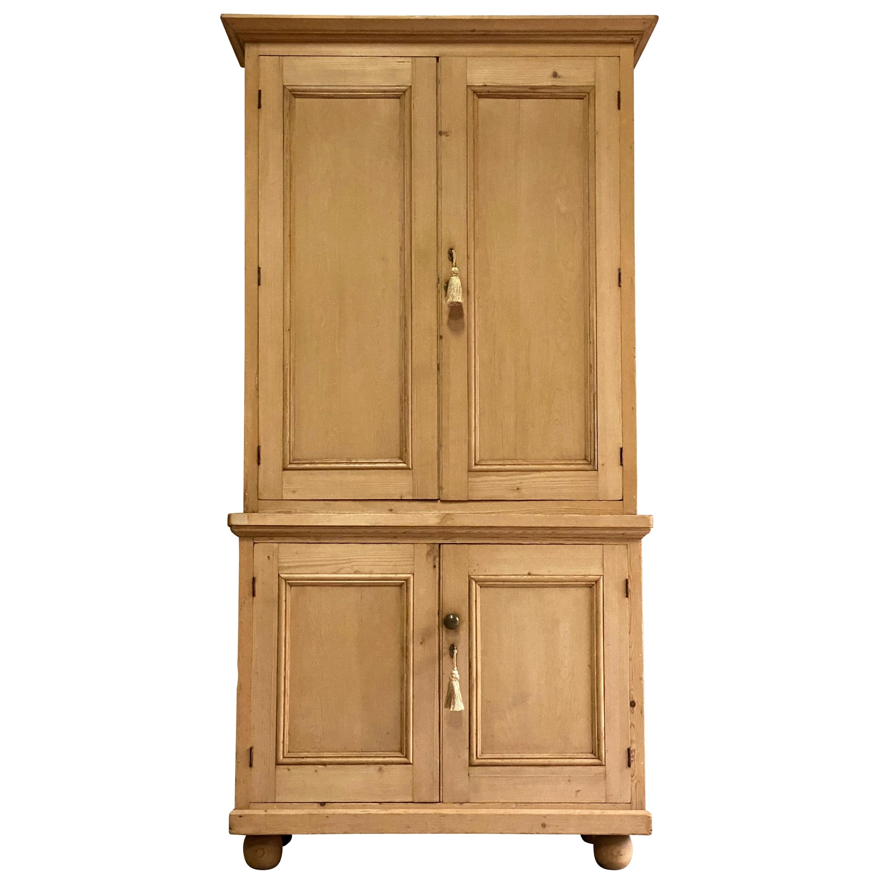 Victorian Pine Housekeepers Cupboard Pantry Antique, 19th Century, circa 1890 