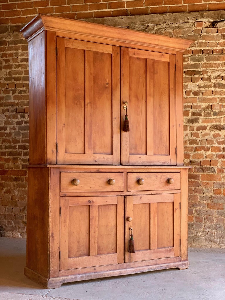 Victorian Pine Housekeepers Cupboard Pantry Antique 19th Century, circa
