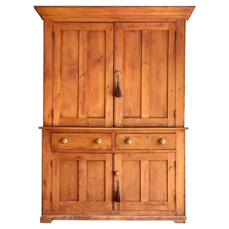 Victorian Pine Housekeepers Cupboard Pantry Antique 19th Century