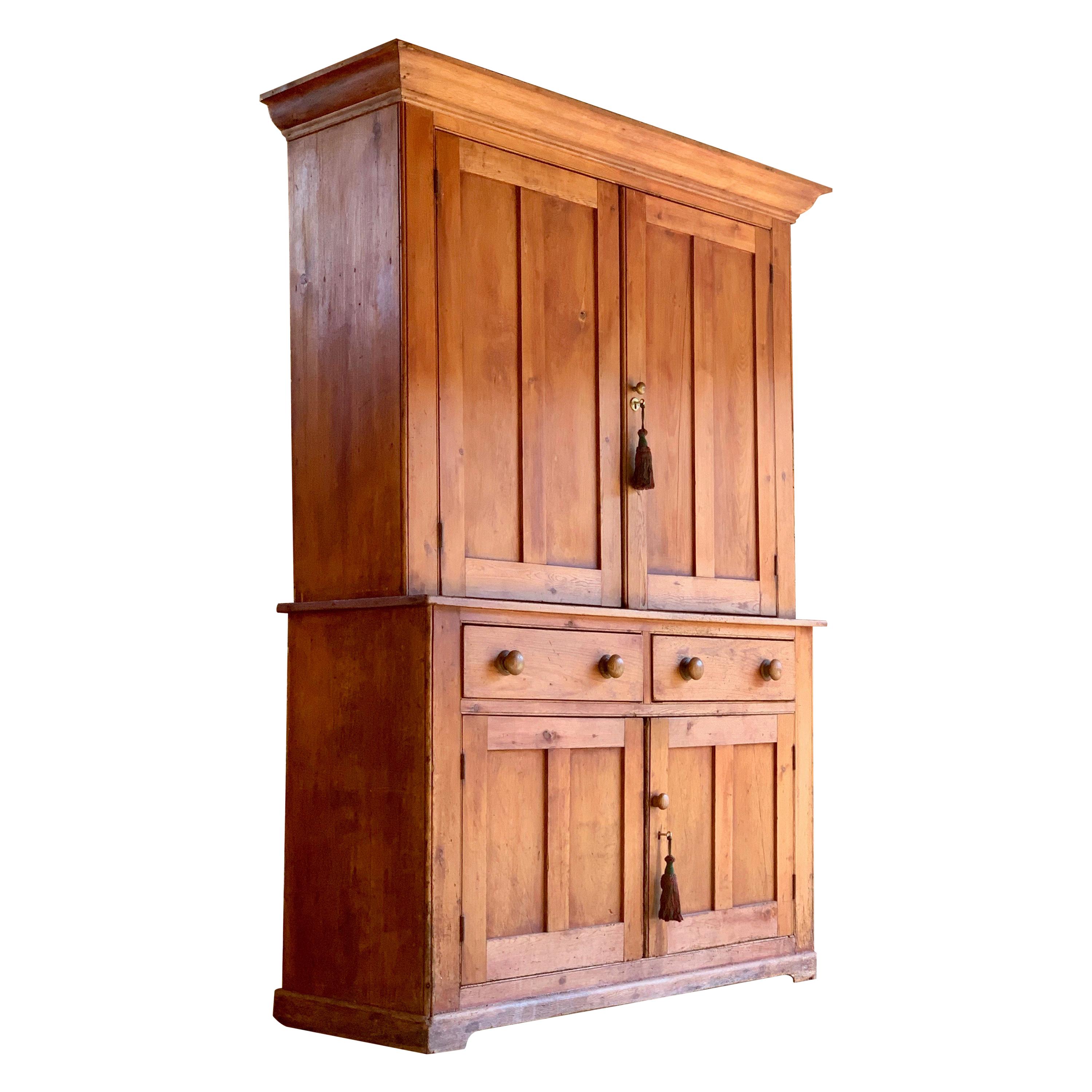 Victorian Pine Housekeepers Cupboard Pantry Antique 19th Century, circa 1895