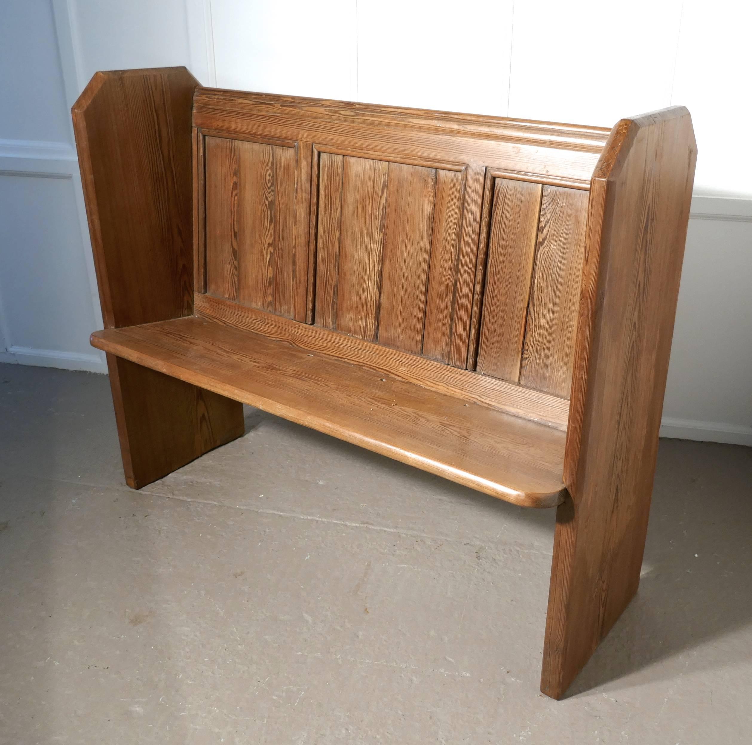 Late Victorian Victorian Pine Kitchen Bench or Church Pew