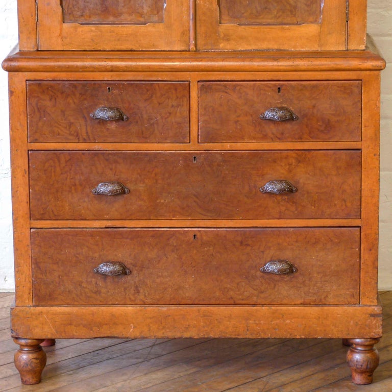 Victorian Pine Linen Press at 1stDibs