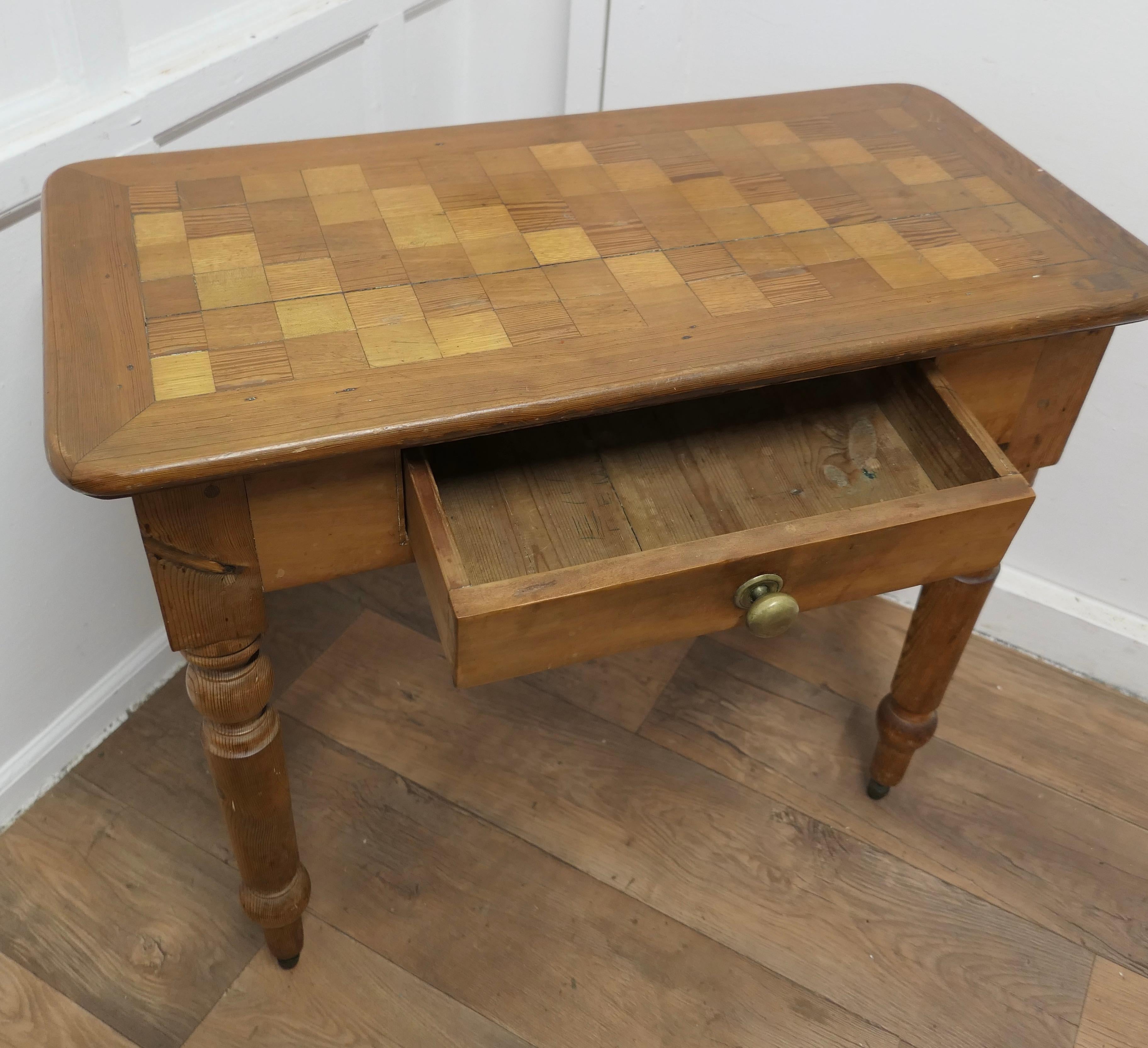 Late 19th Century  Victorian Pine Marquetry Writing or Side Table    For Sale
