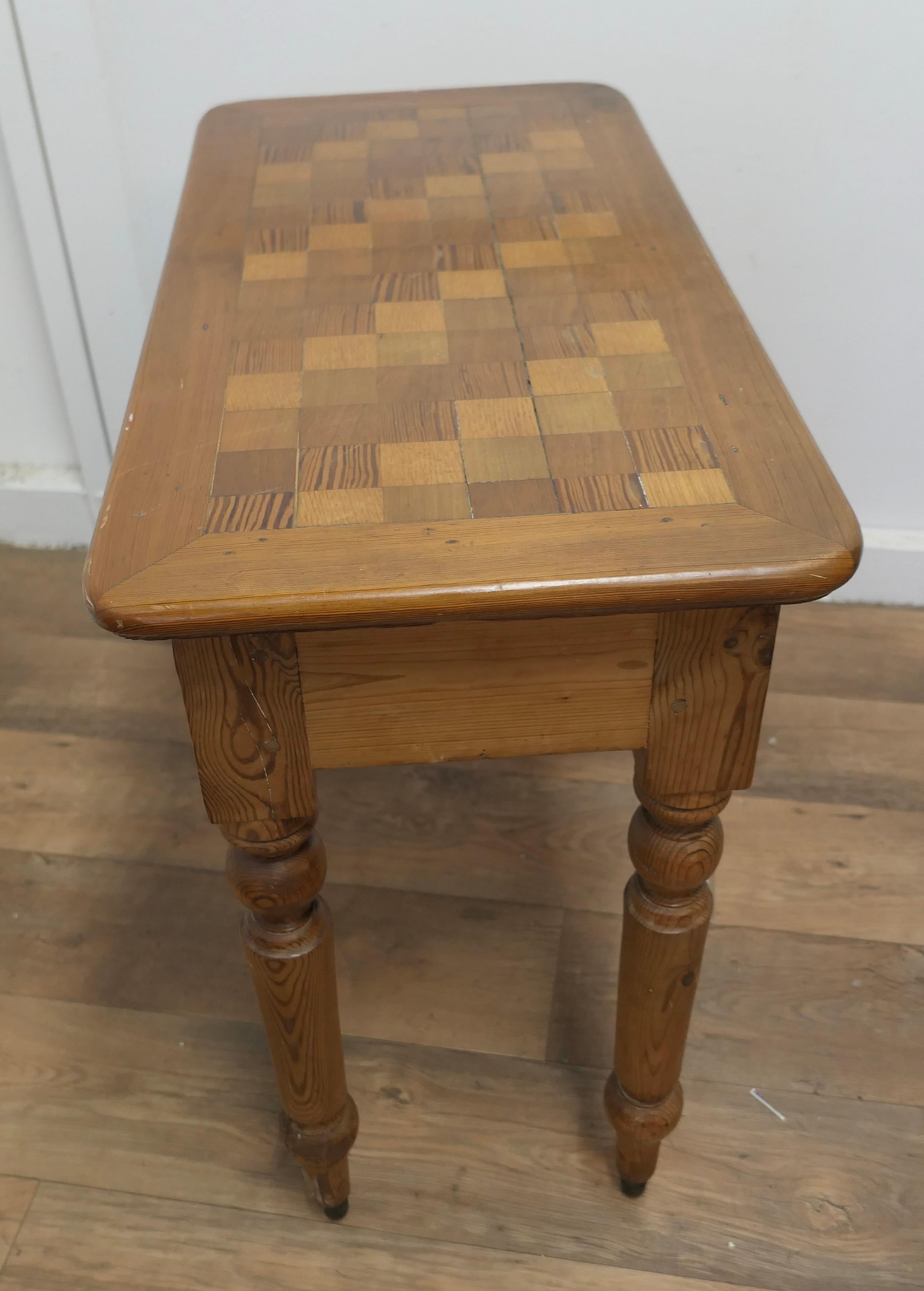  Victorian Pine Marquetry Writing or Side Table    For Sale 1