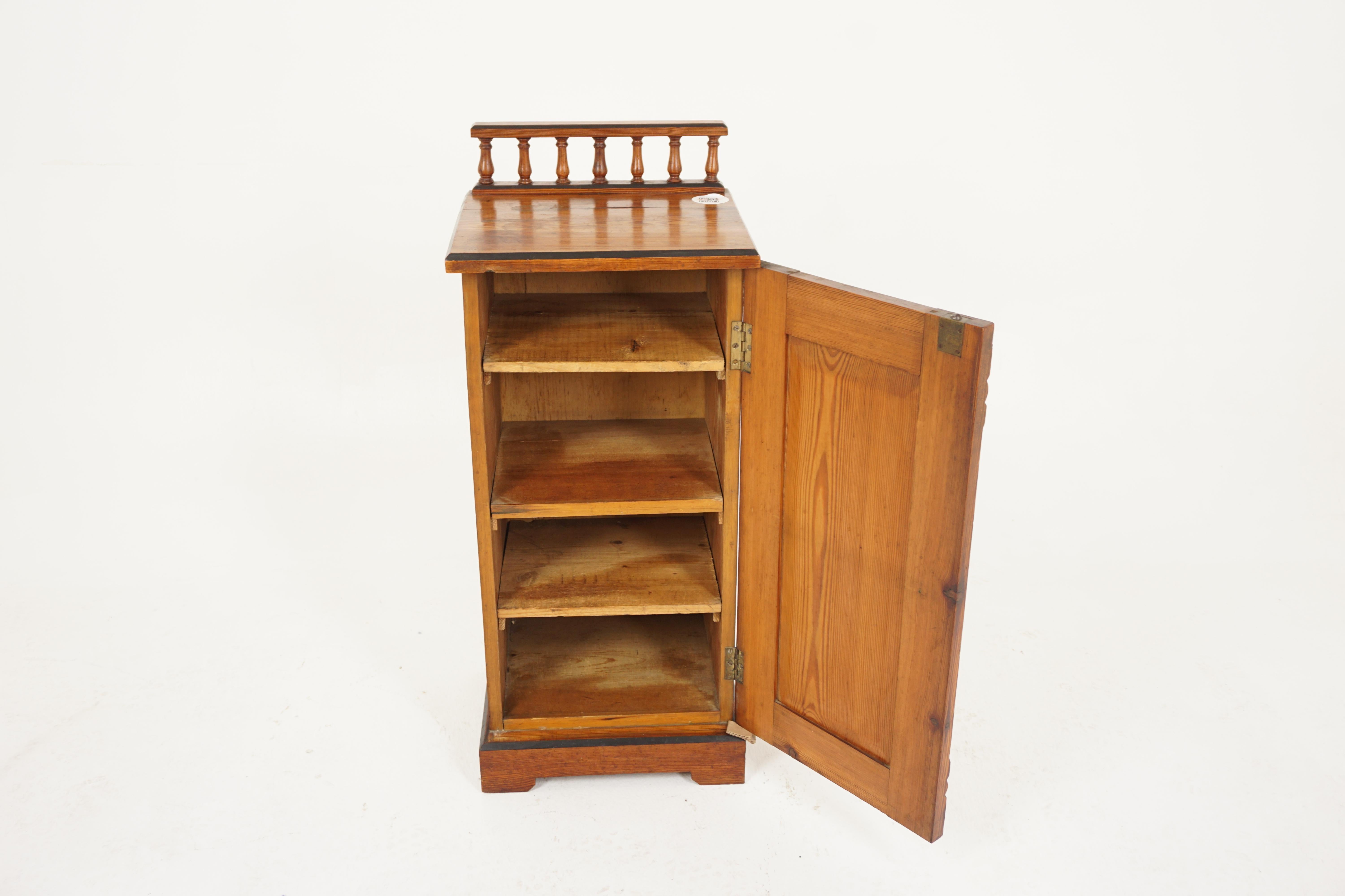 19th Century Victorian  Pine Nightstand, Bedside Cabinet, Lamp Table, Scotland 1880, H340 For Sale