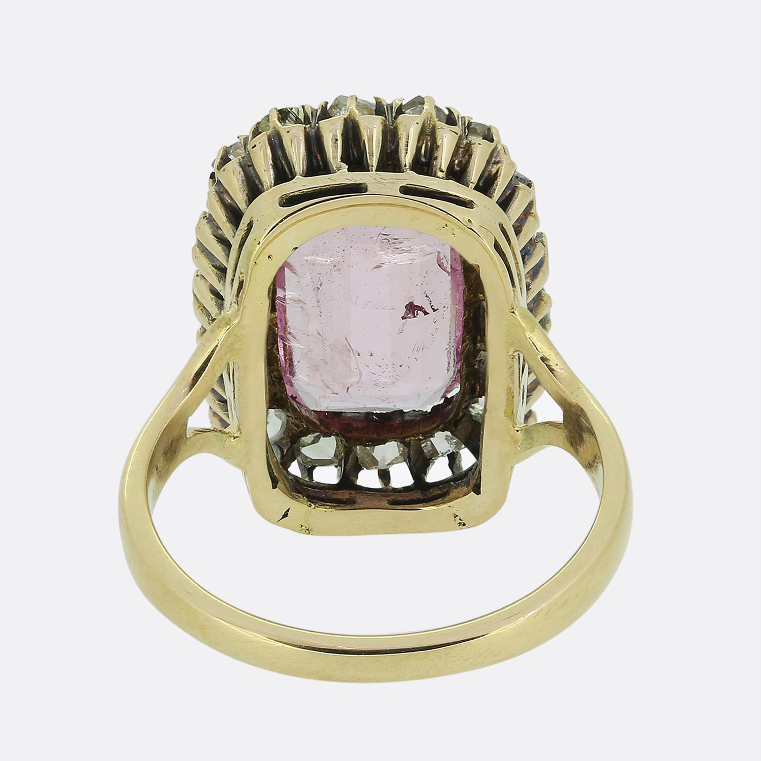 Women's or Men's Victorian Pink Spinel and Rose Cut Diamond Dress Ring For Sale