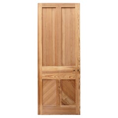 Antique Victorian Pitch Pine 4-Panel Internal Door from an English Chapel