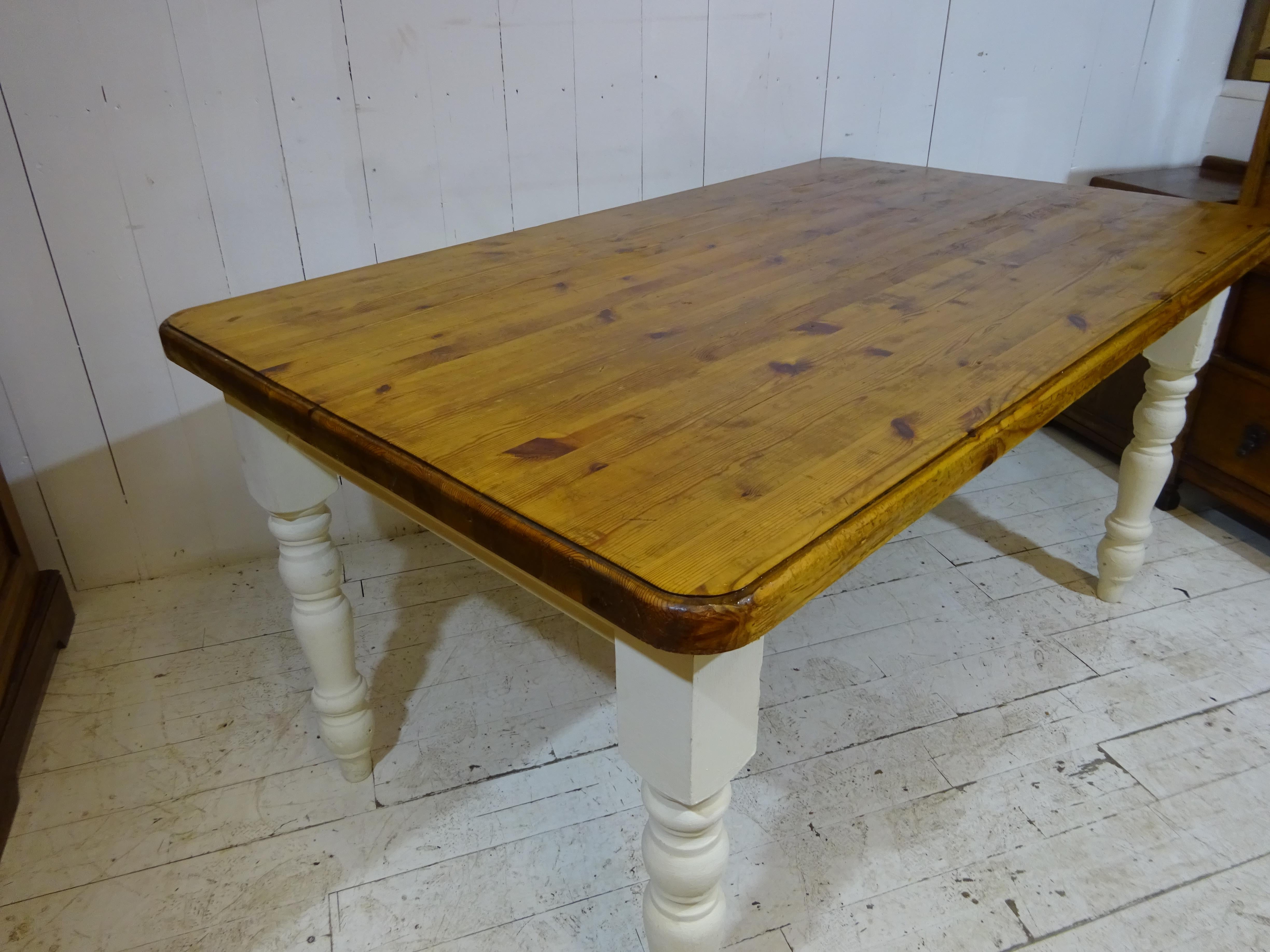 Victorian Pitch Pine Farmhouse Kitchen Table For Sale at 1stDibs