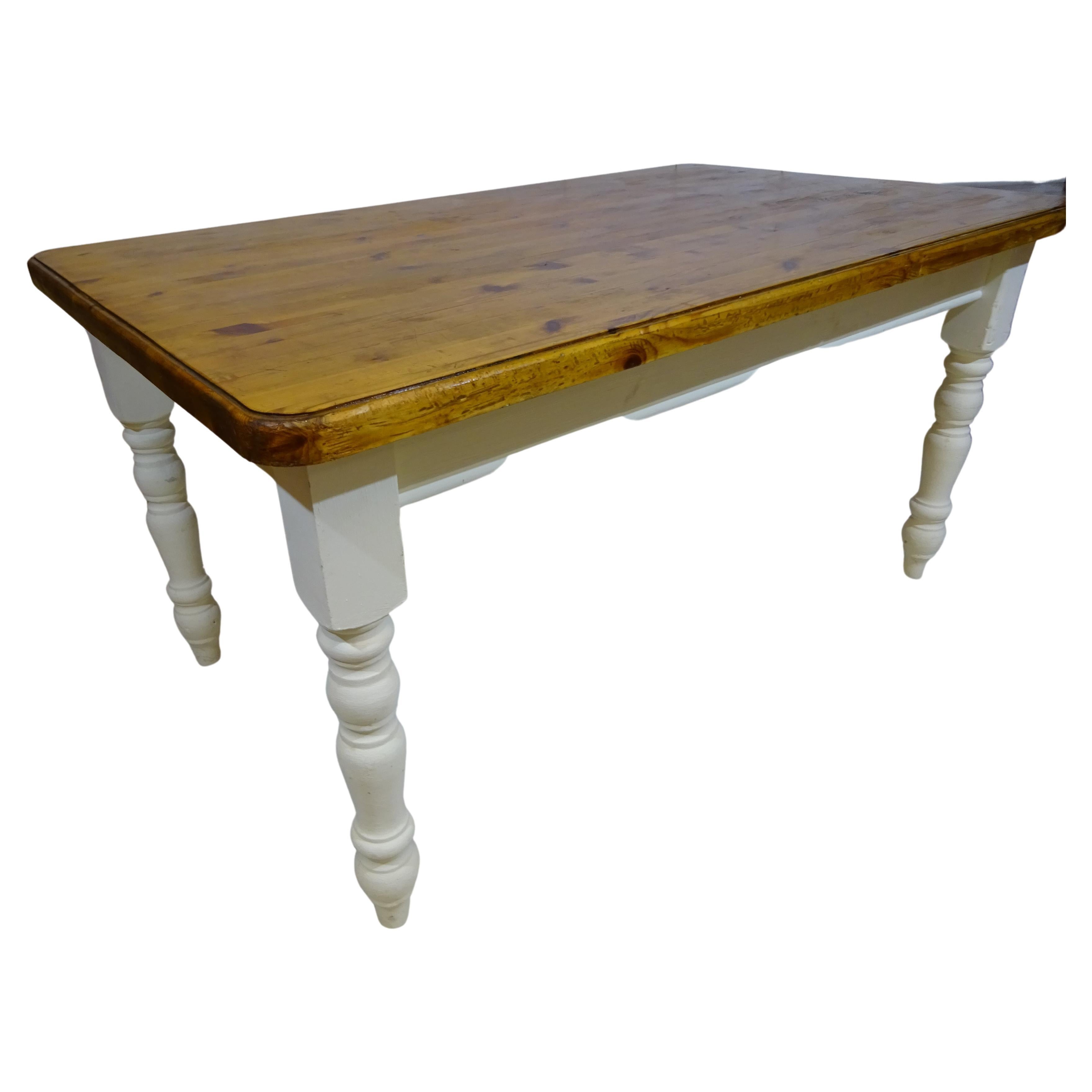 Antique Farmhouse Kitchen Table, English Pine, Country Dining, Victorian, C.1900 at 1stDibs