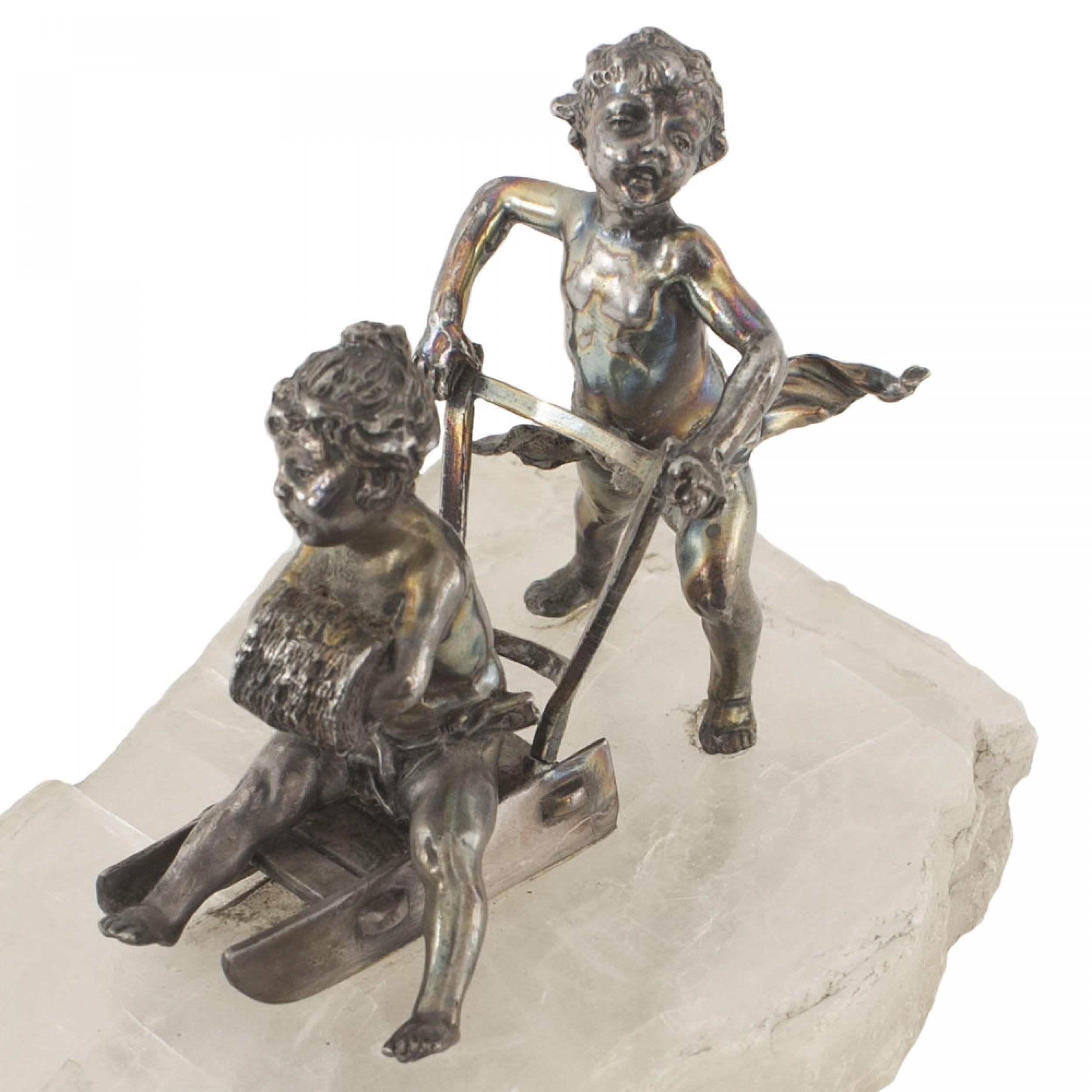 Figura de Cupido chapada victoriana Francés en venta