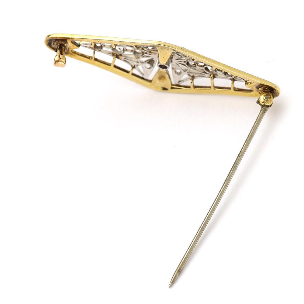 Victorian Platinum and Diamond Art Nouveau Brooch, circa 1890 2