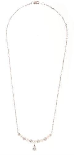 Victorian Platinum/ Gold Pearl Old Mine Diamond Necklace