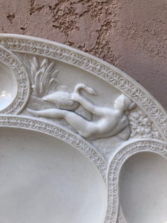 White Majolica Neptune Platter Minton, circa 1865