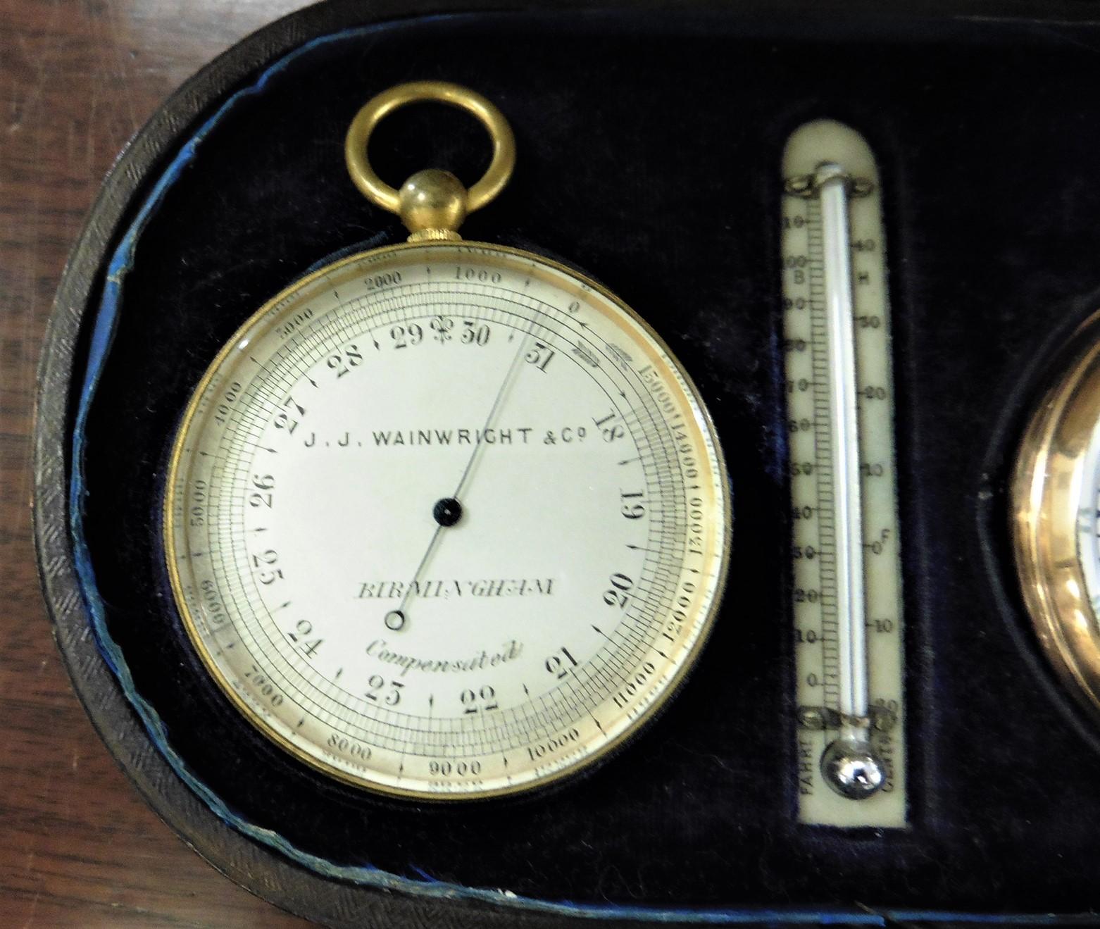 Viktorianische Taschenuhr, Barometer und Thermometer Compendium-Set im Zustand „Gut“ im Angebot in Norwich, GB