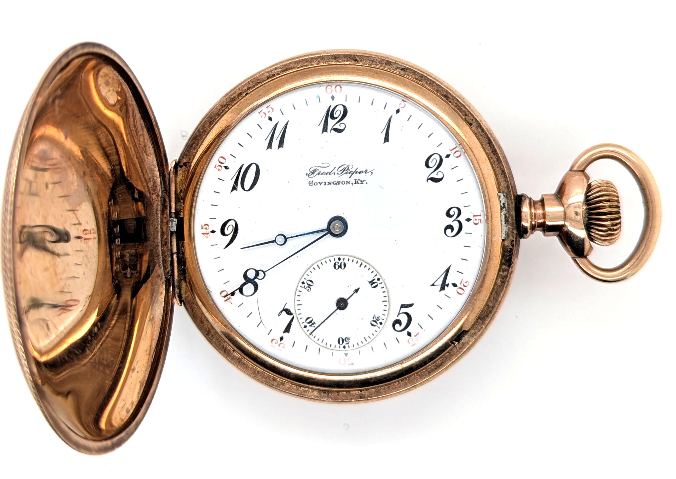 Victorian Pocket Watch Fred Pieper Covington KY Antique Vintage Chain Engraved