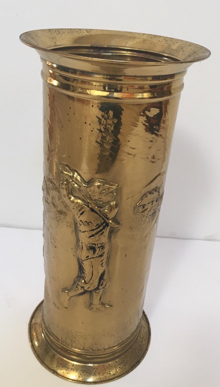 Victorian Polished Brass Umbrella and Cane Stand Valet at 1stDibs