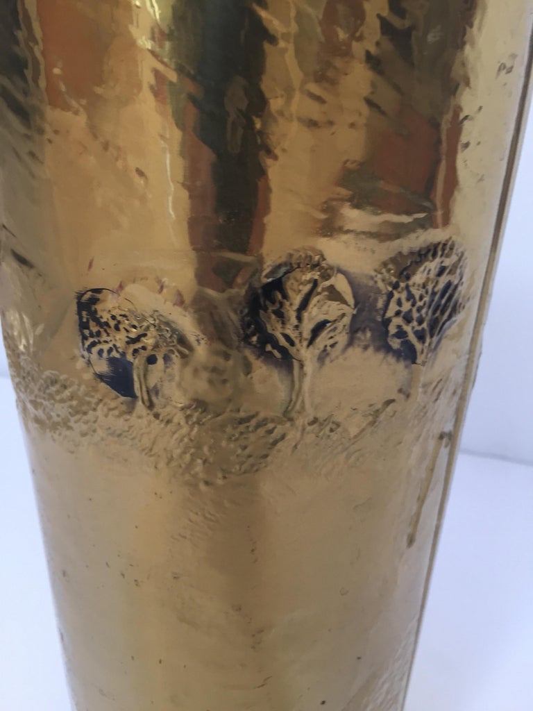 Victorian Polished Brass Umbrella and Cane Stand Valet at 1stDibs