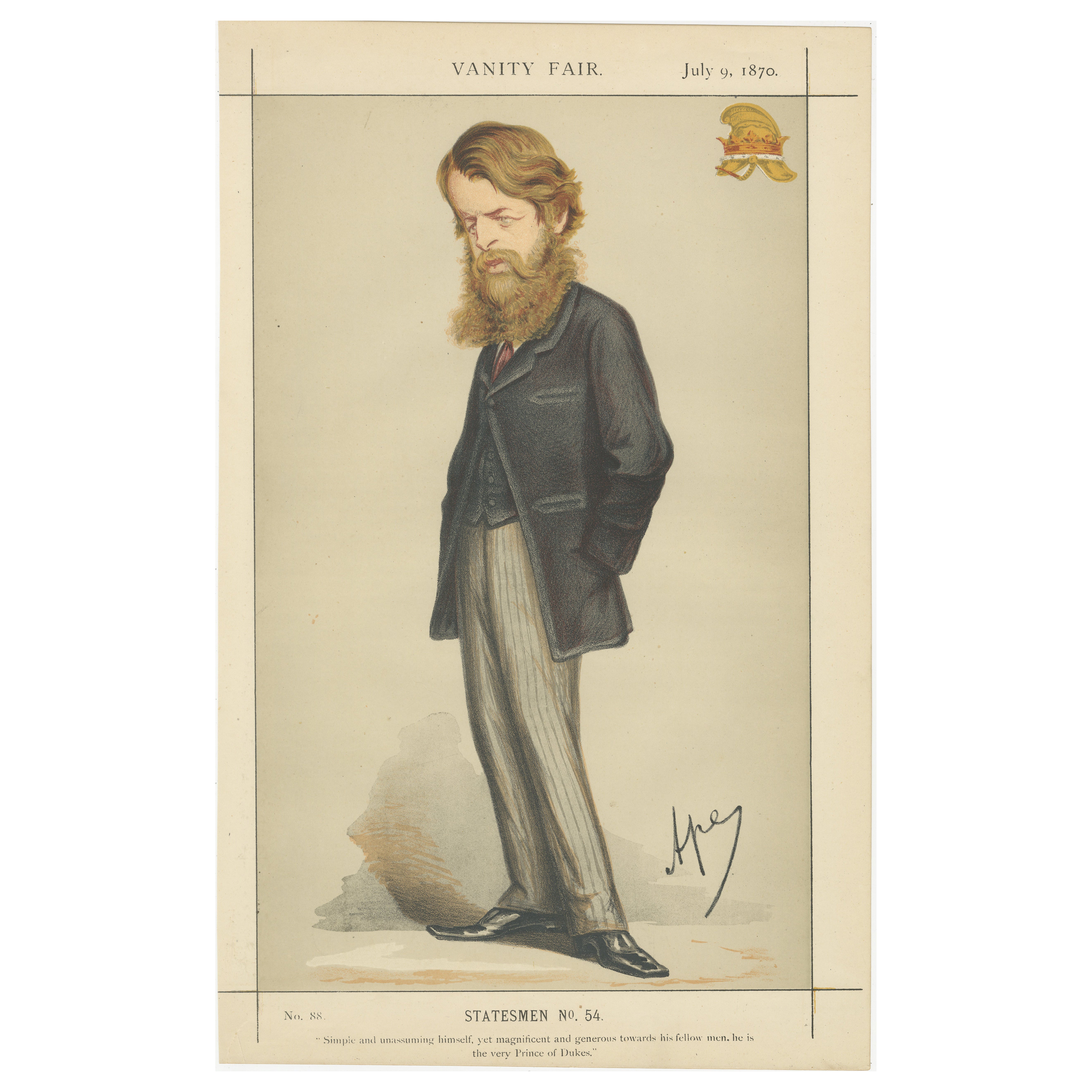 Victorian Political Figure in Profile – Vanity Fair Statesmen, 1870
