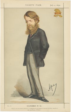 Victorian Political Figure in Profile – Vanity Fair Statesmen, 1870