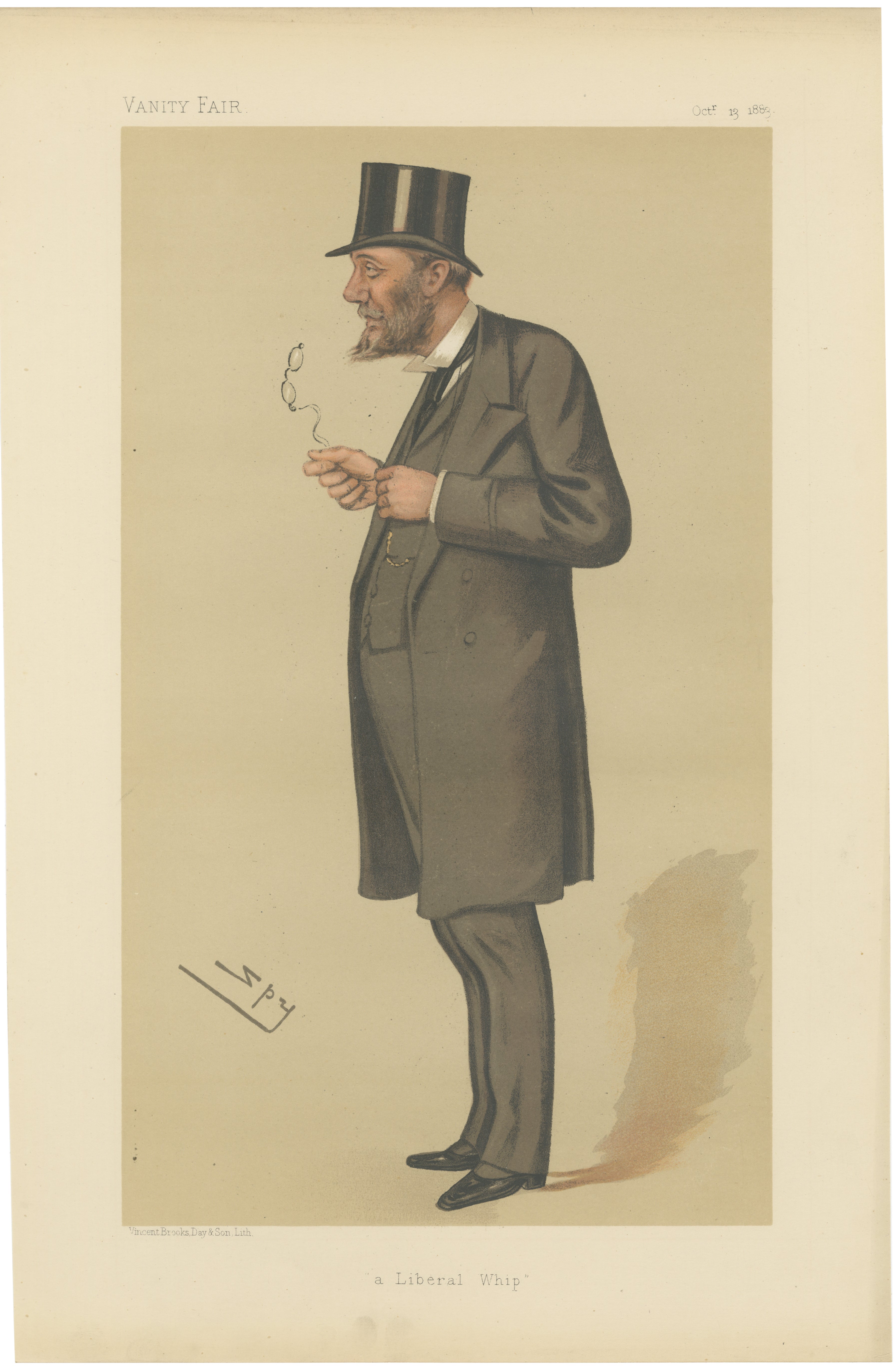 Victorian Political Portrait – Vanity Fair “A Liberal Whip” Spy Cartoon 1883