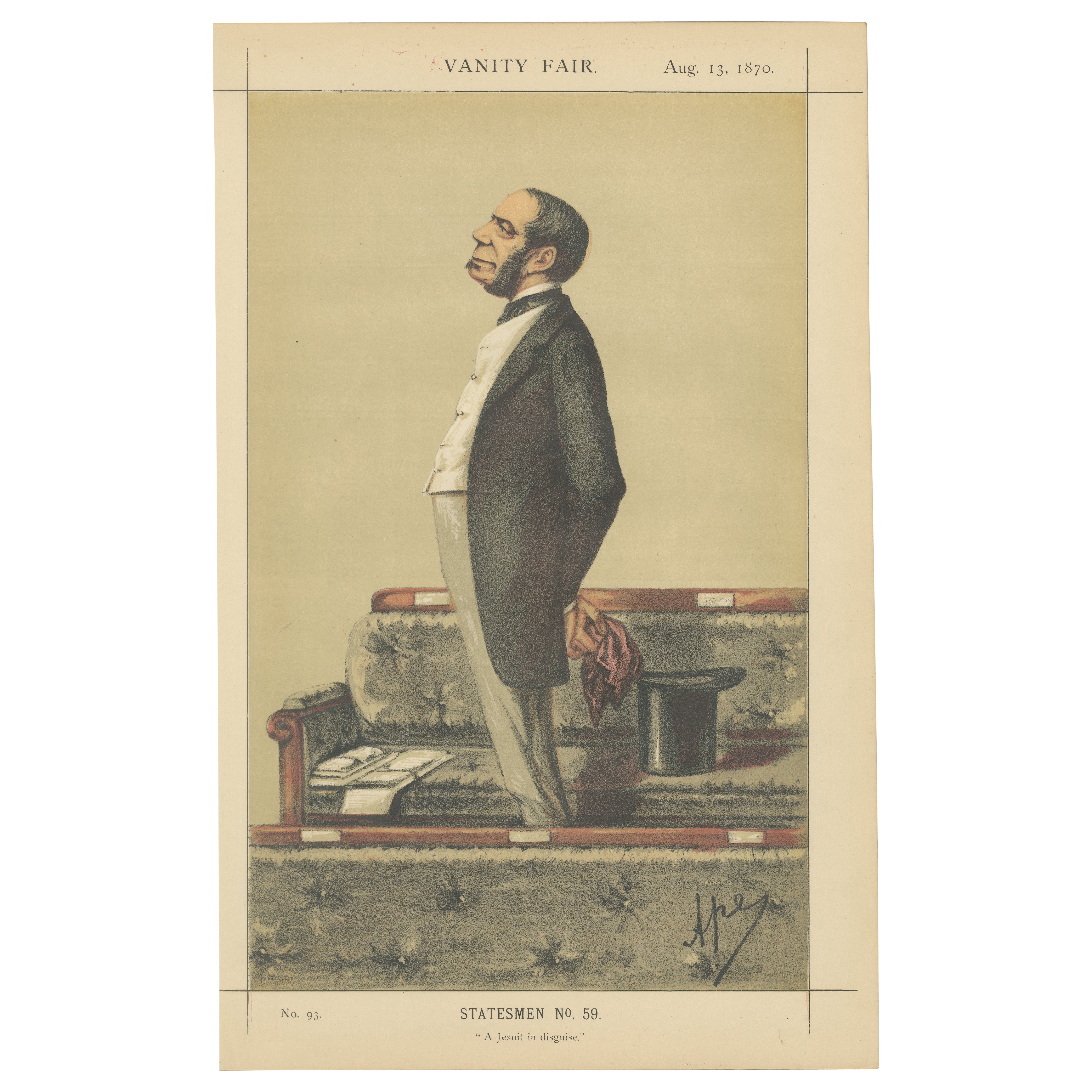 Victorian Political Satire – Vanity Fair Statesmen, Jesuit Theme, 1870