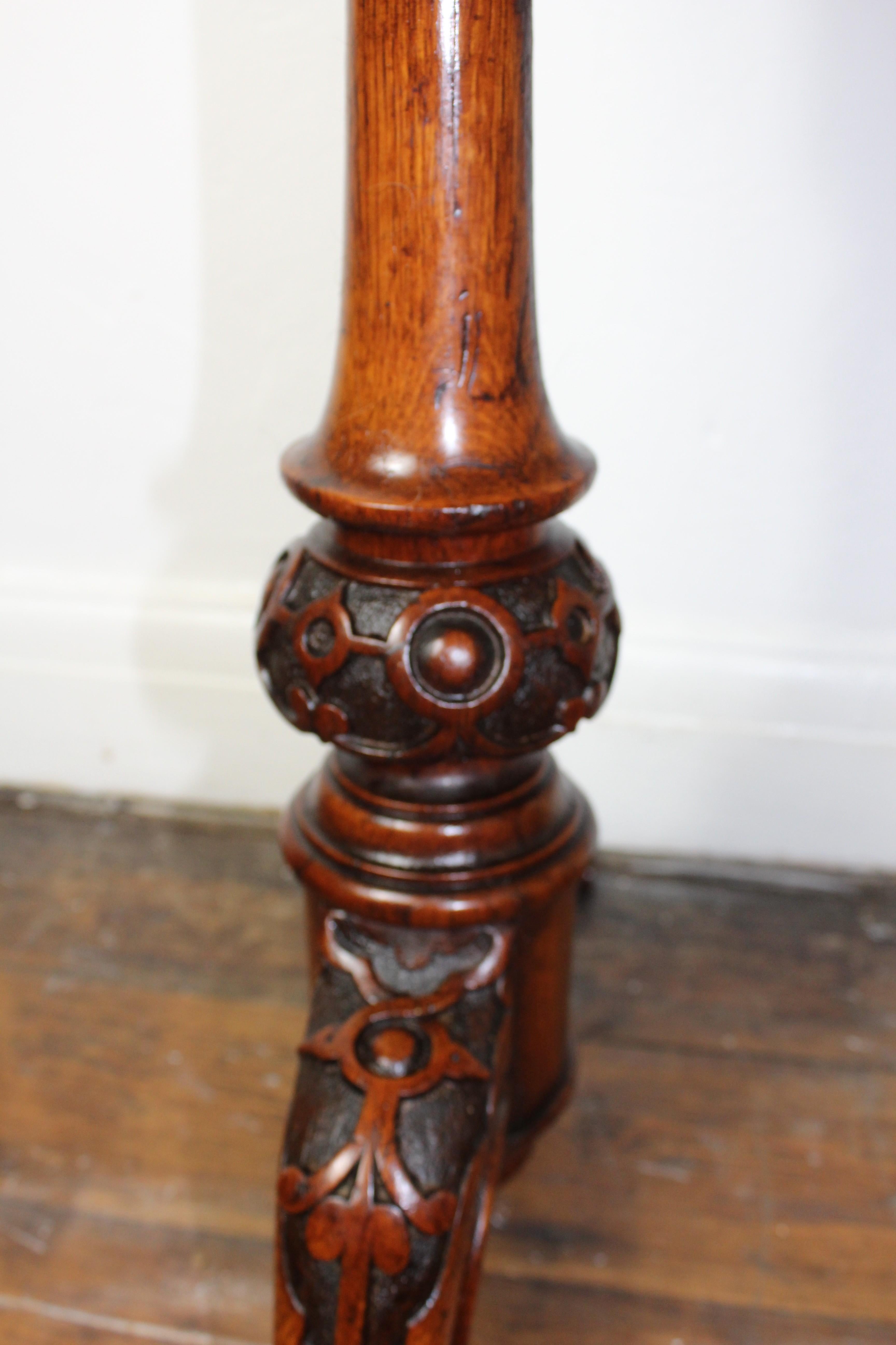 Mesa de trabajo inglesa victoriana de roble Pollard siglo XIX en venta