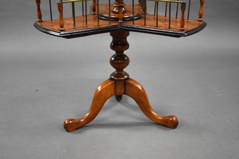 Victorian Pollard Oak Revolving Bookstand For Sale at 1stDibs