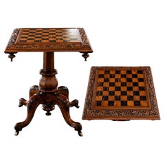 Victorian Pollard Oak Tilt-Top Chess Table