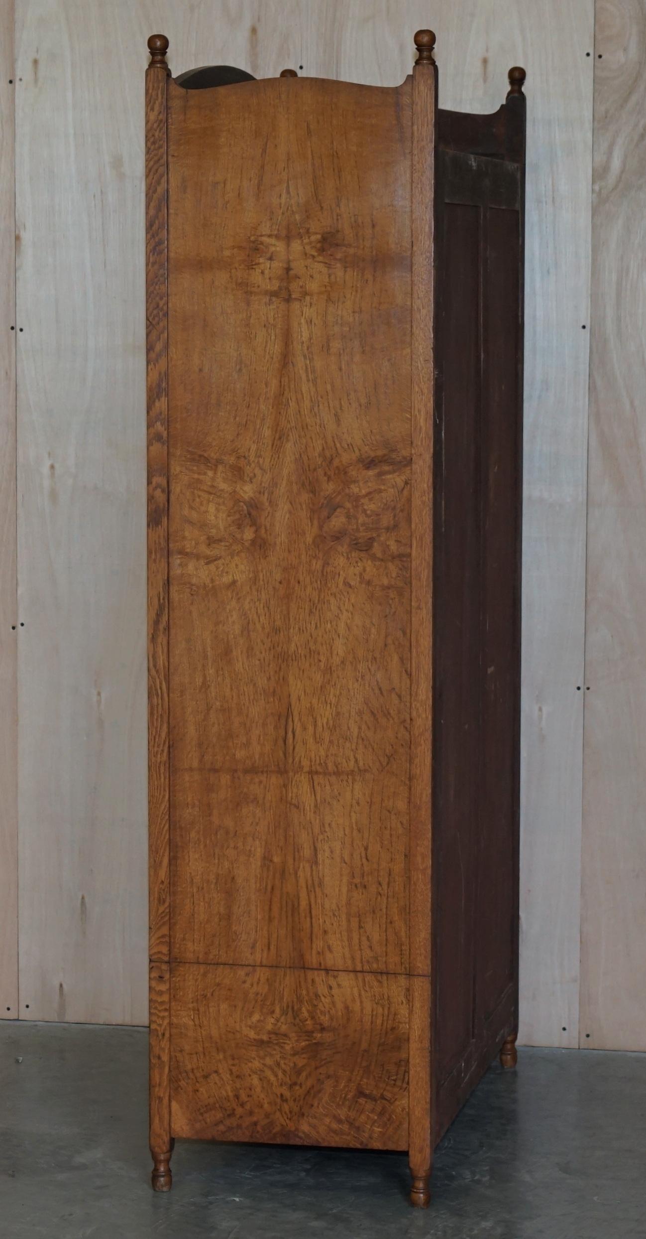 Victorian Pollard Oak Wardrobe with Front Door Mirror Must See Timber Patina 9
