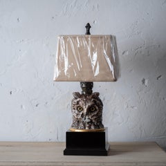 Victorian Porcelain Owl Lamp, c.1880