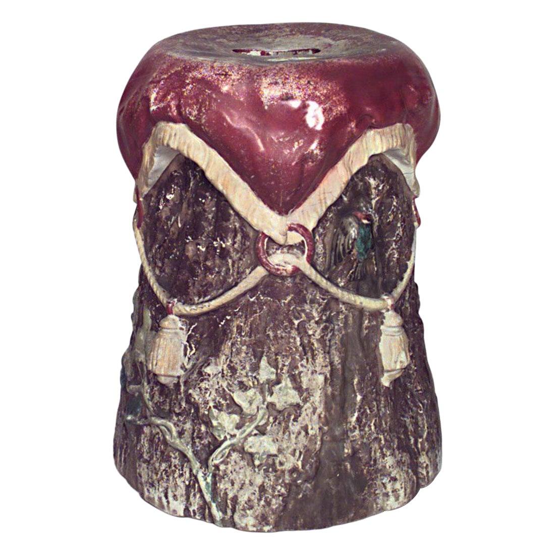 Victorian Porcelain Stump Garden Seat