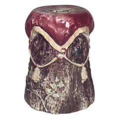 Victorian Porcelain Stump Garden Seat Antique Victorian Porcelain Stump Garden Seat