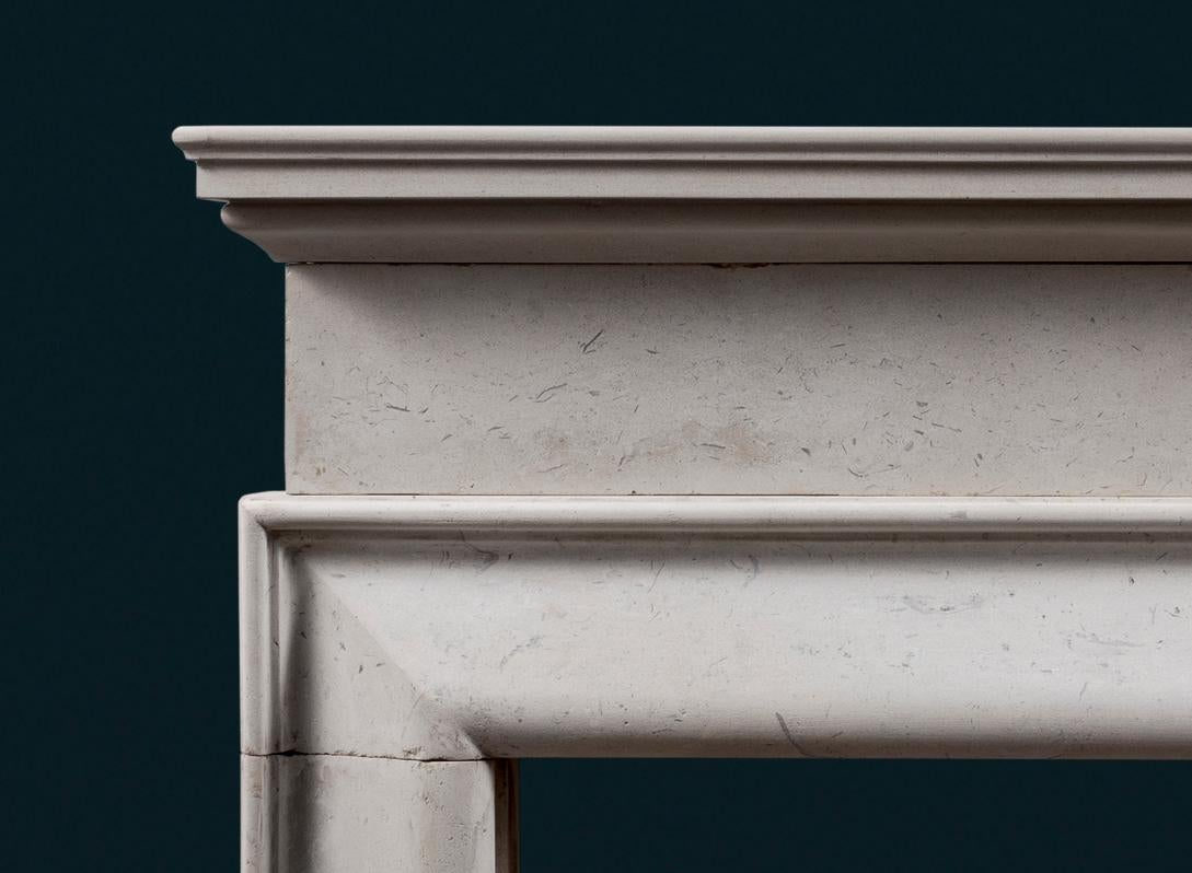 Hand-Carved Victorian Portland Stone Bolection Fireplace Surround For Sale