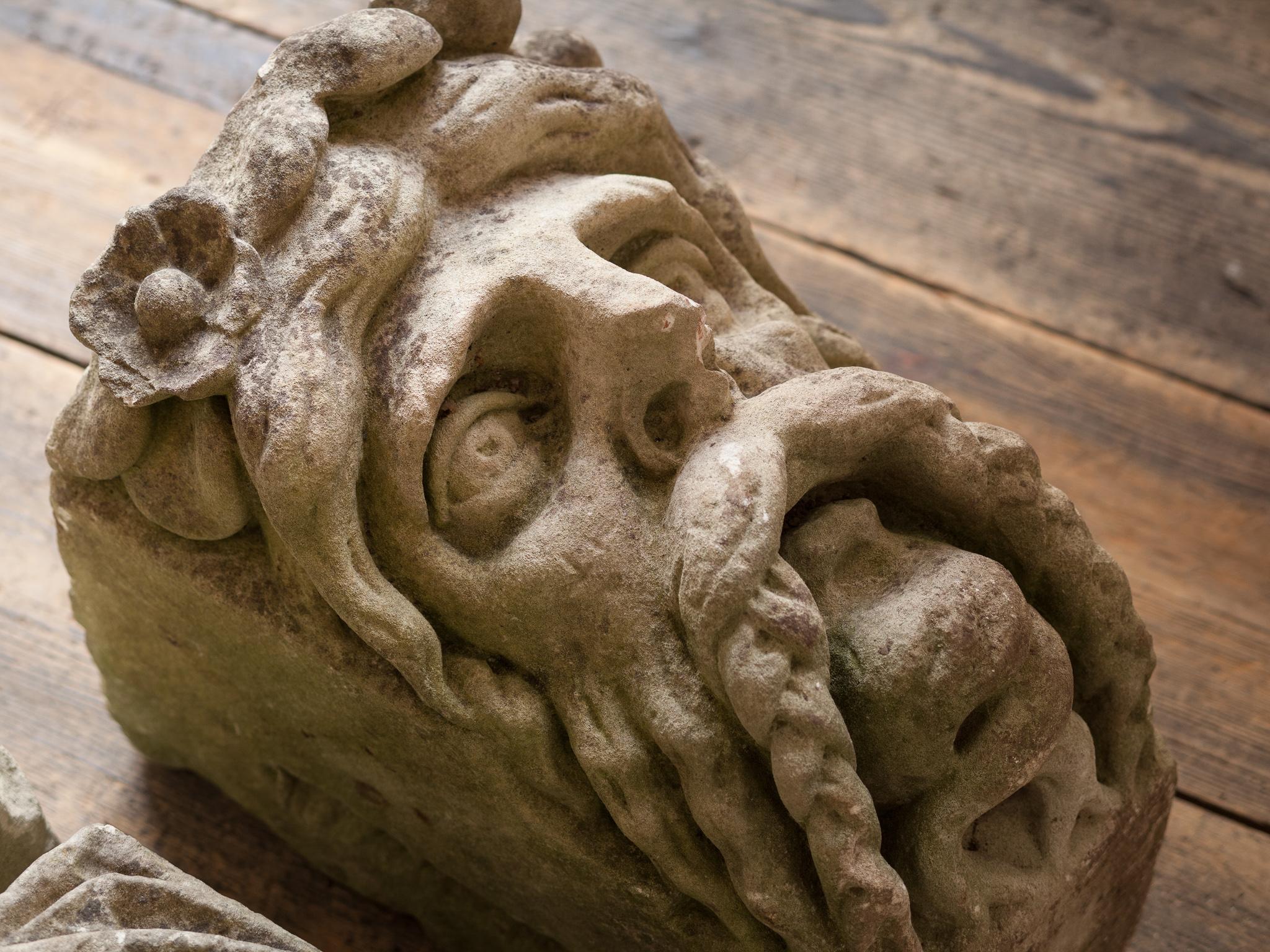 Victorian Portland Stone Keystone Heads, 17th Century In Good Condition For Sale In London, GB