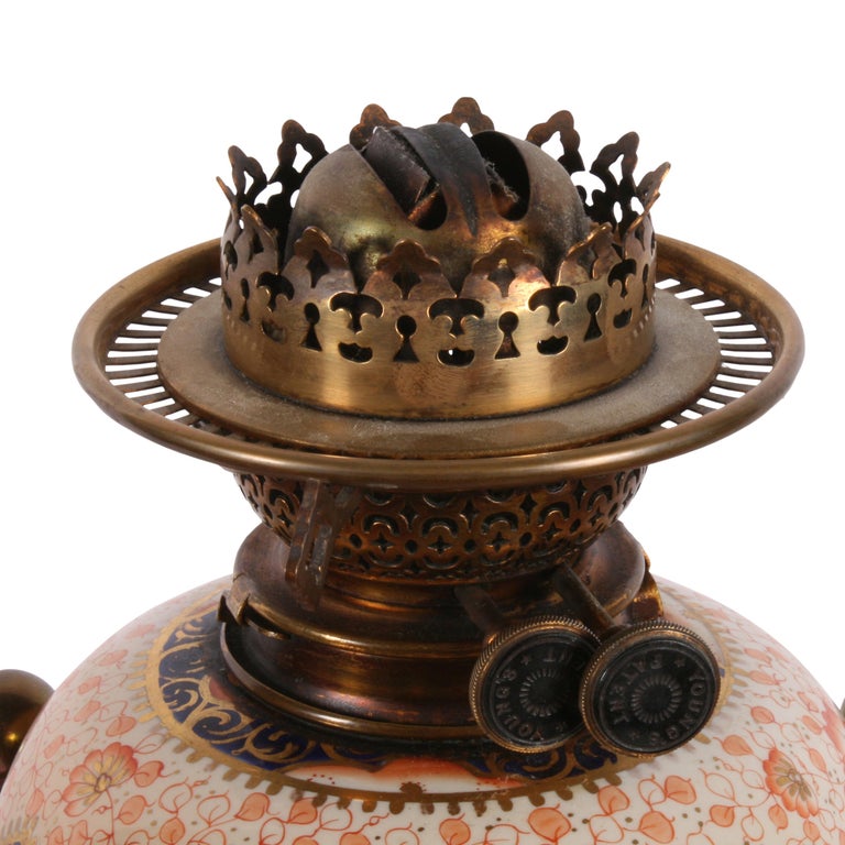 Victorian Pottery Oil Lamp For Sale at 1stDibs