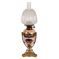 Victorian Pottery Oil Lamp