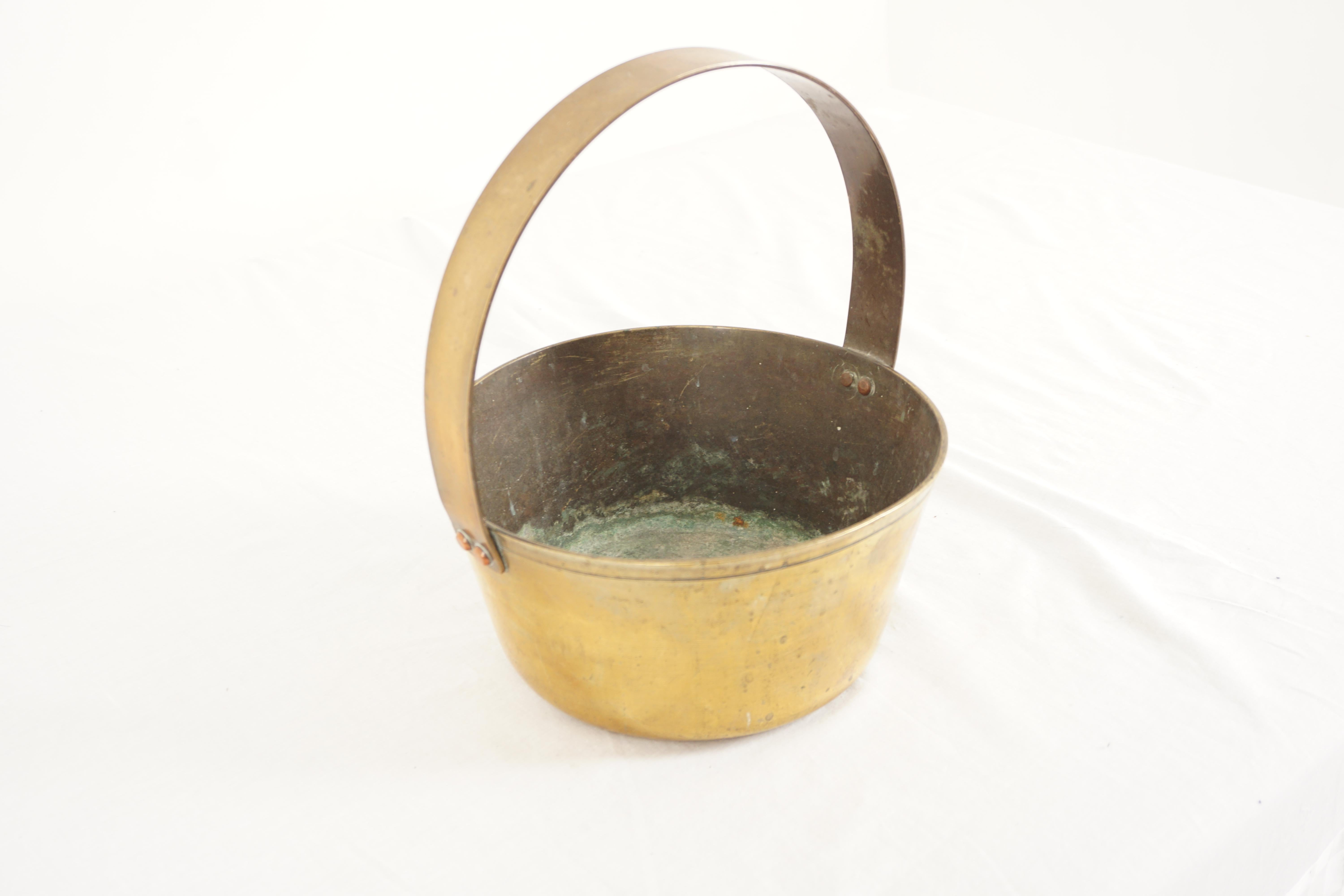 Scottish Victorian Preserving Pan, Jelly Pan, Heavy Cast, Brass, Scotland 1880, H1035 For Sale