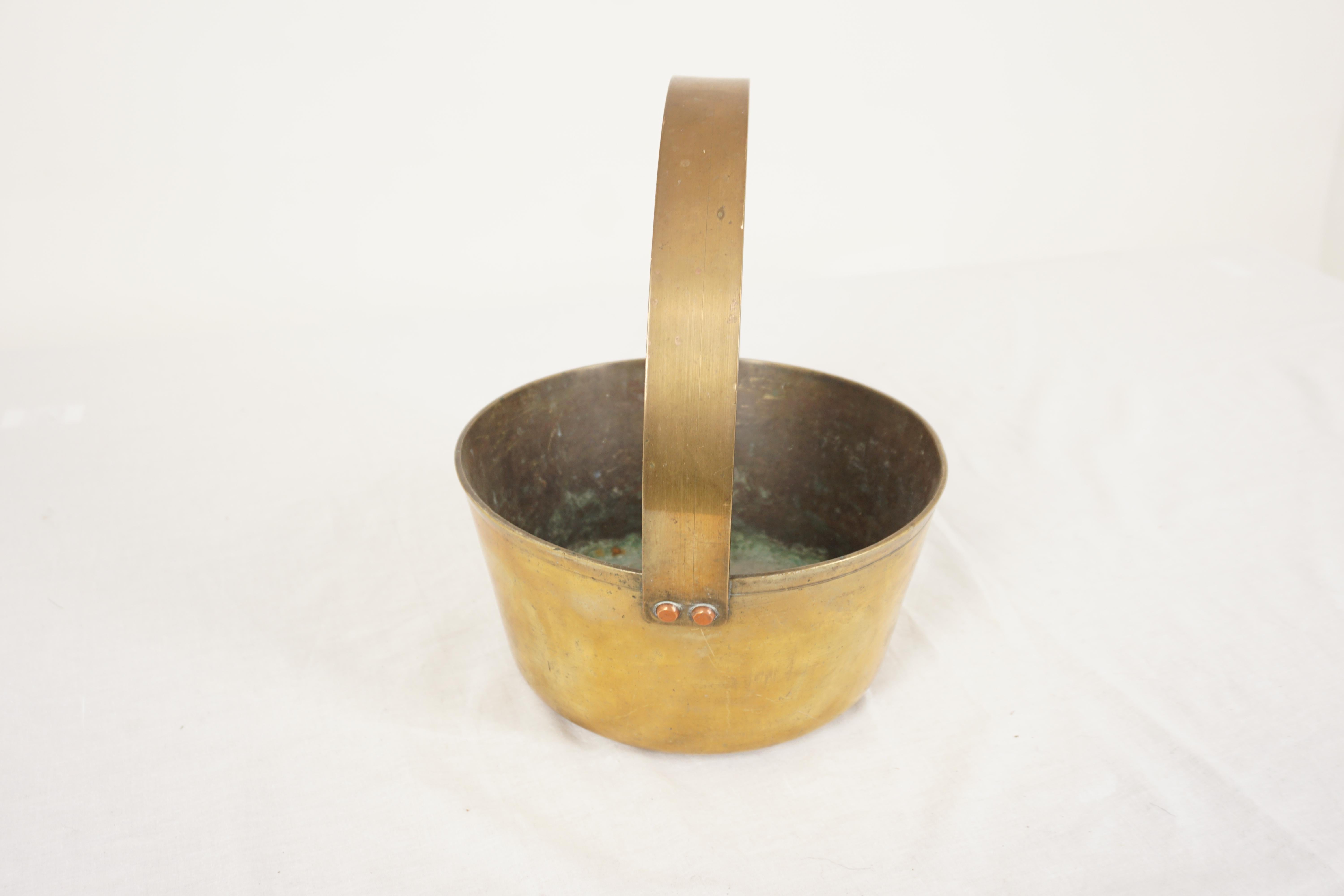 19th Century Victorian Preserving Pan, Jelly Pan, Heavy Cast, Brass, Scotland 1880, H1035 For Sale