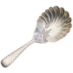 Antique Victorian Provincial Silver Caddy Spoon, by Josiah Williams & Co, Exeter, 1875
