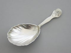 Victorian Provincial Silver "Ellis Leaf" Caddy Spoon by Henry Samuel Ellis 1853