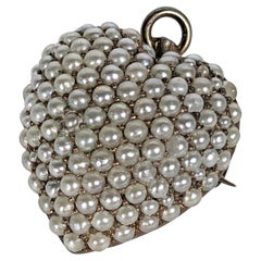Victorian Puffy Seed Pearl Brooch-Pendant